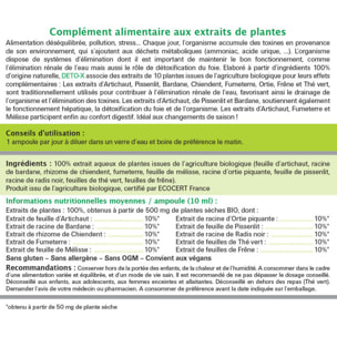 NUTRIEXPERT - Deto-X -Complément alimentaire BIO à base de plantes - Favorise le drainage et l'élimination des toxines - Cure de 20 j - 20 ampoules