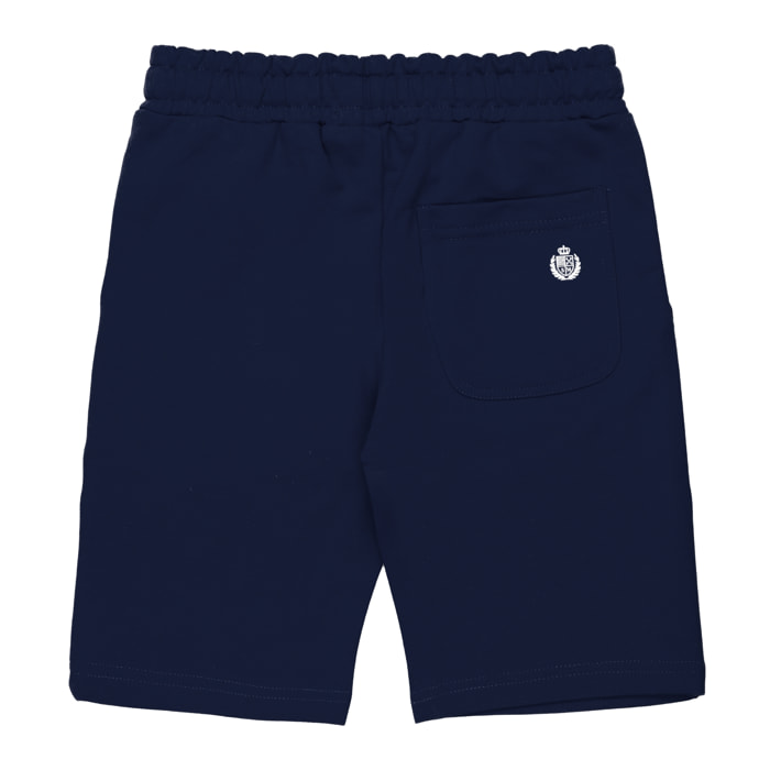 Bermuda french terry con stampa logo davanti Polo Club St Martin Blu