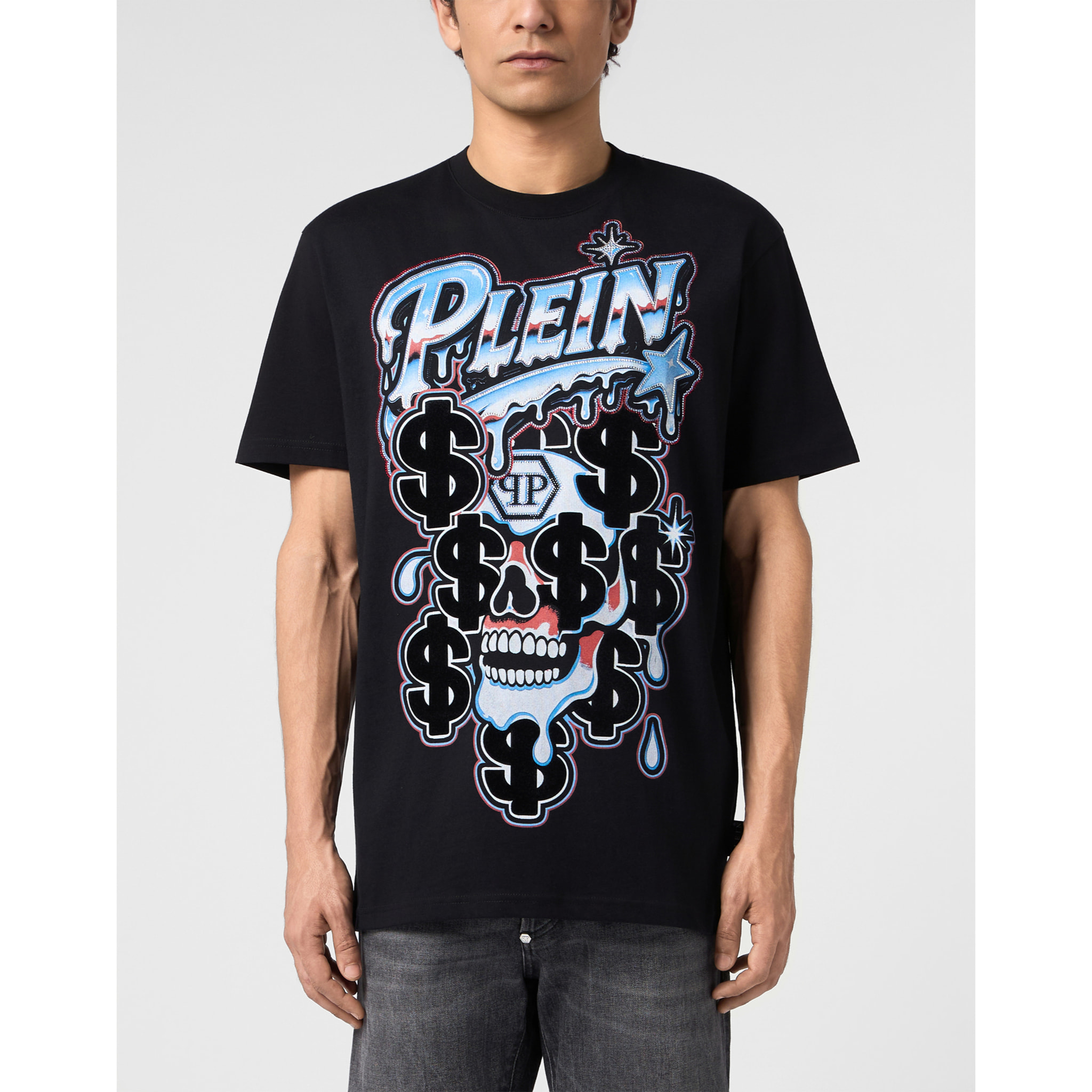PHILIPP PLEIN Camiseta de cuello redondo y manga corta SKULL