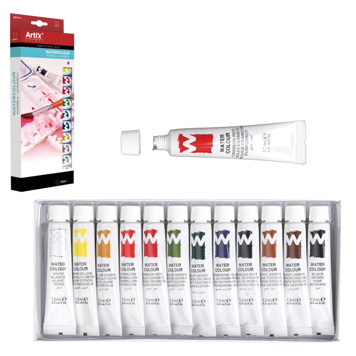 PITTURA ACQUA 12 TUBI x 12 ml