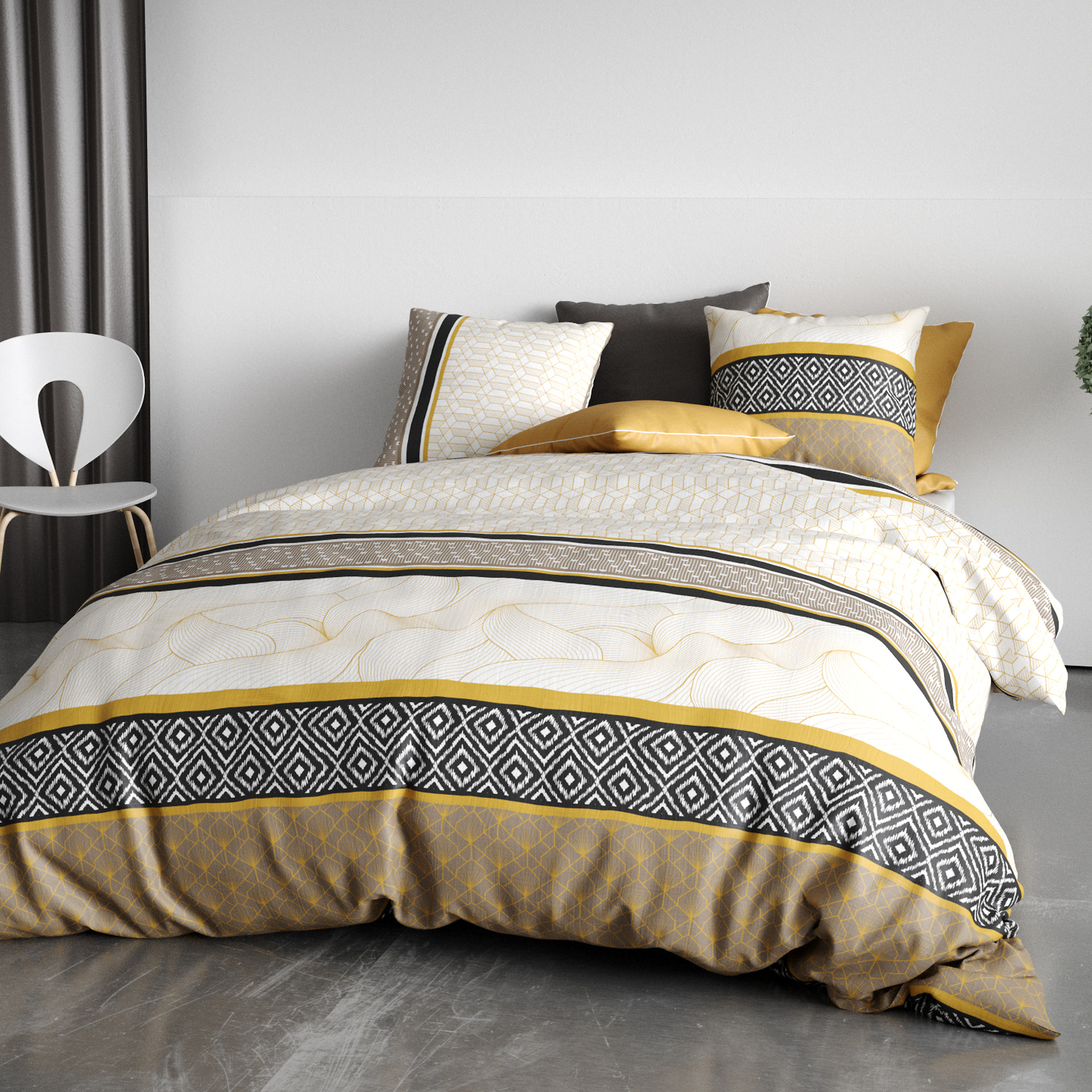 Parure Housse De Couette 3pcs 100% Coton 57fils Carioca