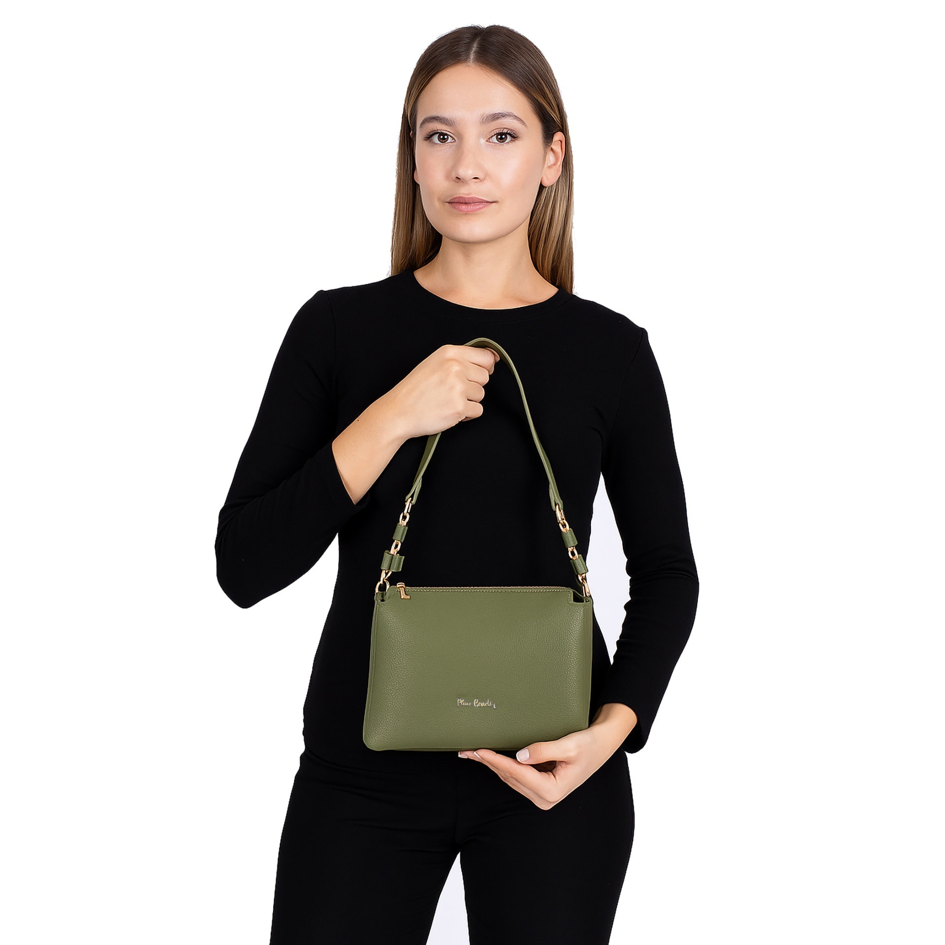 Borsa a spalla da donna Made in Italy - Modello Brunilde Lux - 100% pelle - 24.0 x 18.5 x 12.0 cm