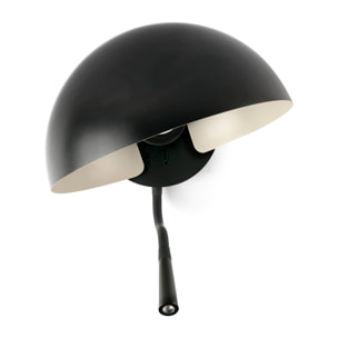 DOMINICA Lampe applique noire avec lecteur
