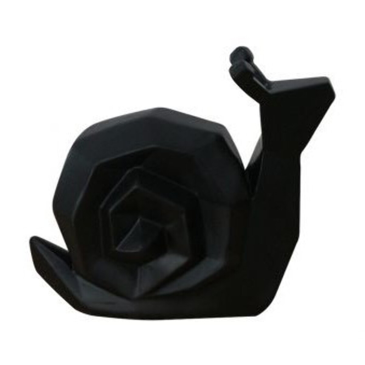 Statuette escargot noir mat en résine H16cm - LEO