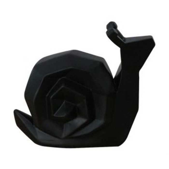 Statuette escargot noir mat en résine H16cm - LEO