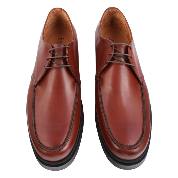 Derby stringate in vera pelle con fondo light