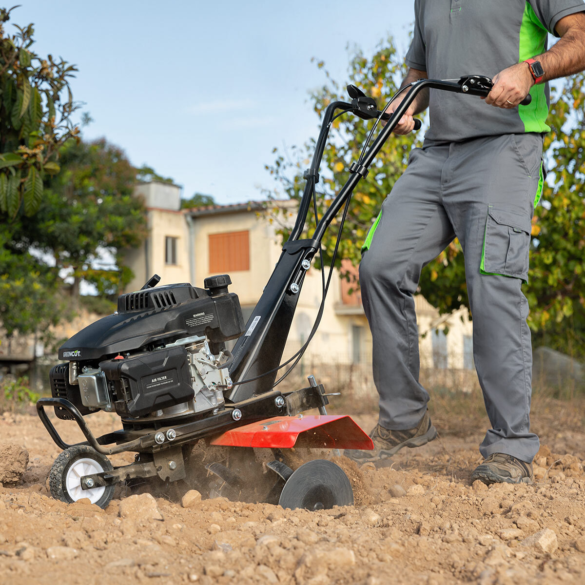 Motoazada de gasolina 161 cc Anchura de trabajo 56 cm - GREENCUT GTC190X