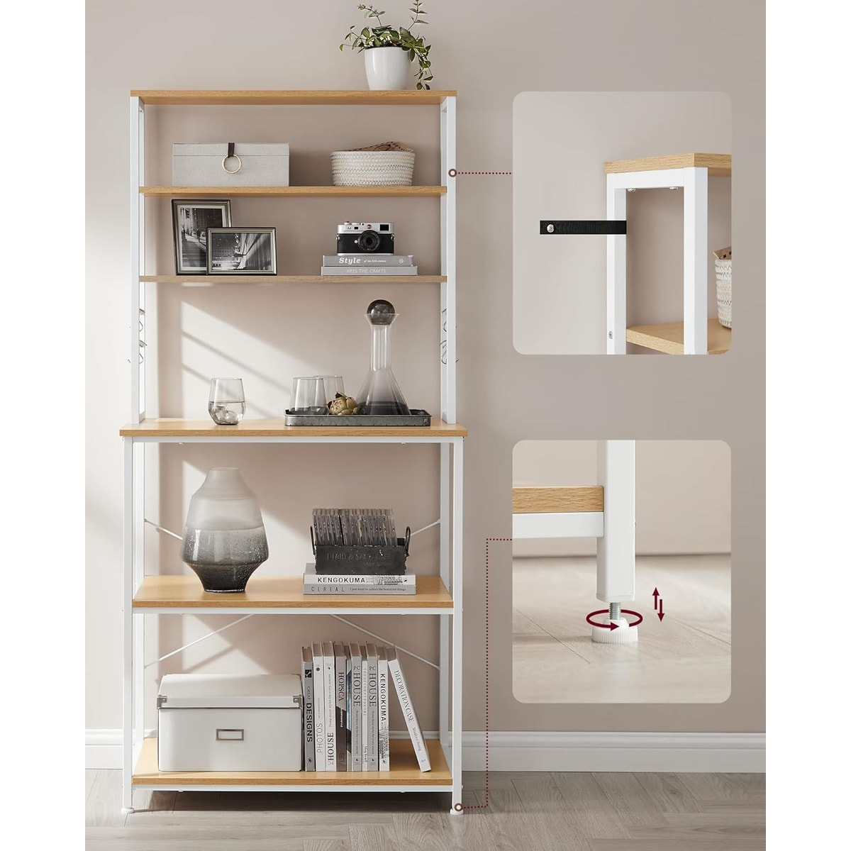 Scaffale Cucina Salvaspazio in Rovere e Bianco