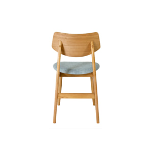 Chaises scandinaves en bois clair et tissu vert céladon (lot de 2) ELION
