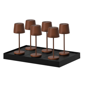 6 Lampes de table MINI KELLY Rouille H22cm + base de chargement