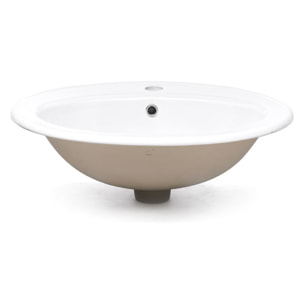 Vasque à encastrer 55 x 47,5 cm - blanc brillant - avec trop-plein - 1 trou de robinetterie centré - Multi Eur