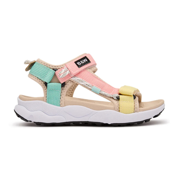 Sandalias Abiertas Deportivas con Cierre Adherente en Multicolor