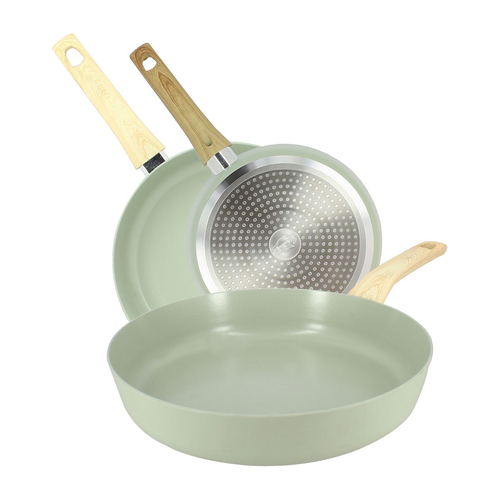 Set de 3 poêles en aluminium céladon - compatible induction CELADON