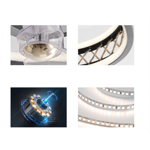 Lampe LED à ventilateur avec détails de finition en corde