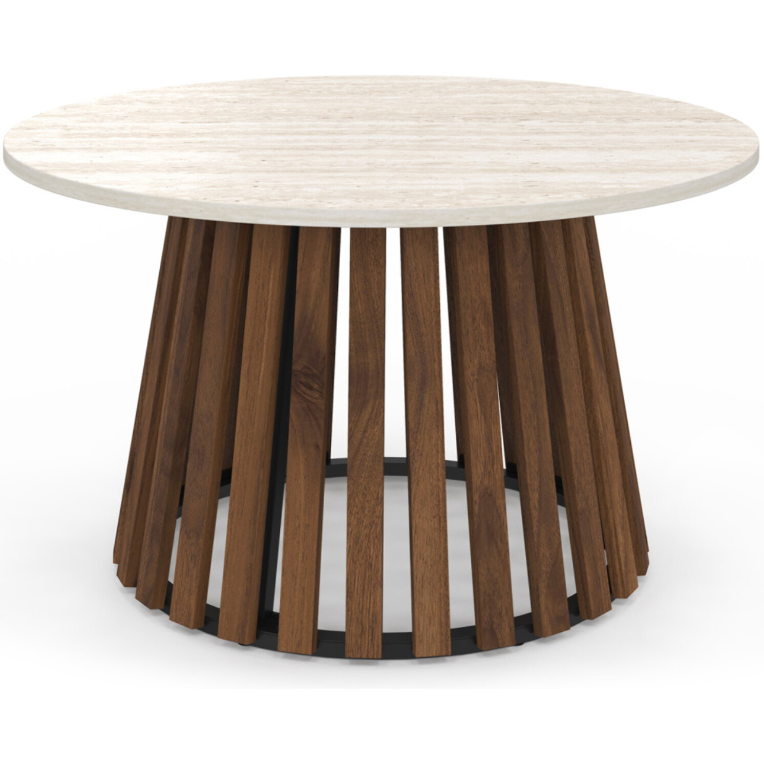 Table basse ronde Camélia effet travertin Ø70cm