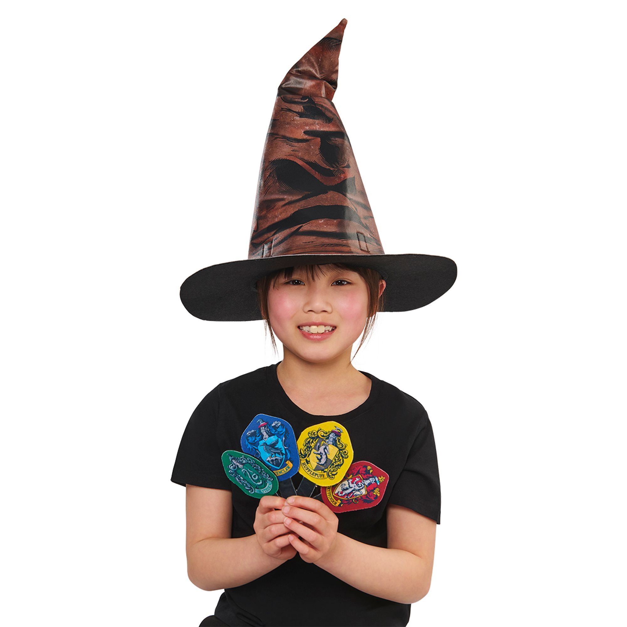 SOMBRERO HARRY POTTER CON 4 INSIGNIAS