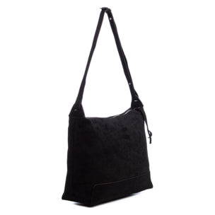 Atella grande borsa a tracolla in vera pelle scamosciata.