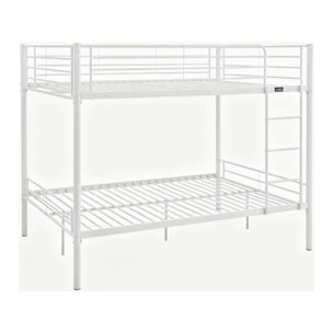 Lit double superposé avec sommier inclus "Adam" - 140 x 190 cm - Blanc