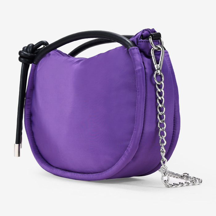 Bolso lila con cadena de cruzar