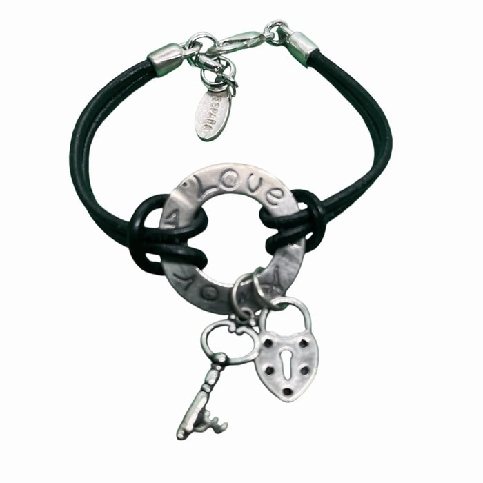 Pulsera Love Idiomas plata y negro