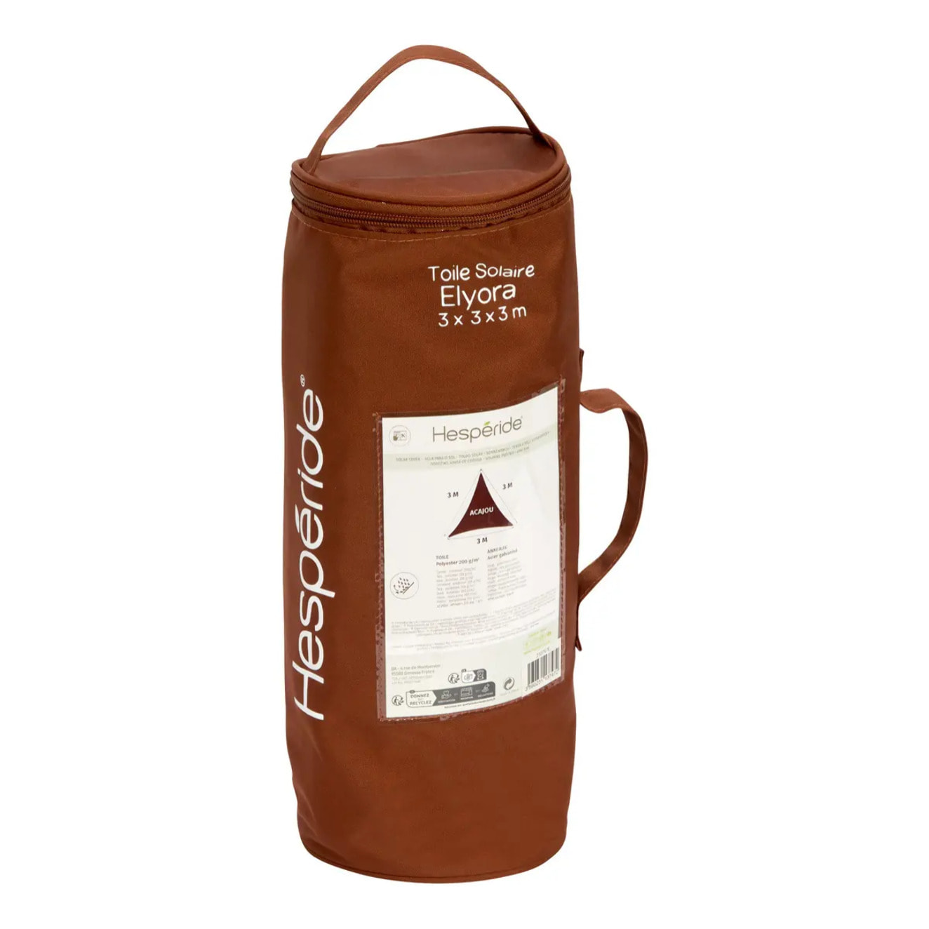 Voile d'ombrage Elyora 3x3x3m acajou