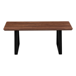 Tavolino salotto basso noce stile industrial con gambe nere 80x50x35 cm - Henry