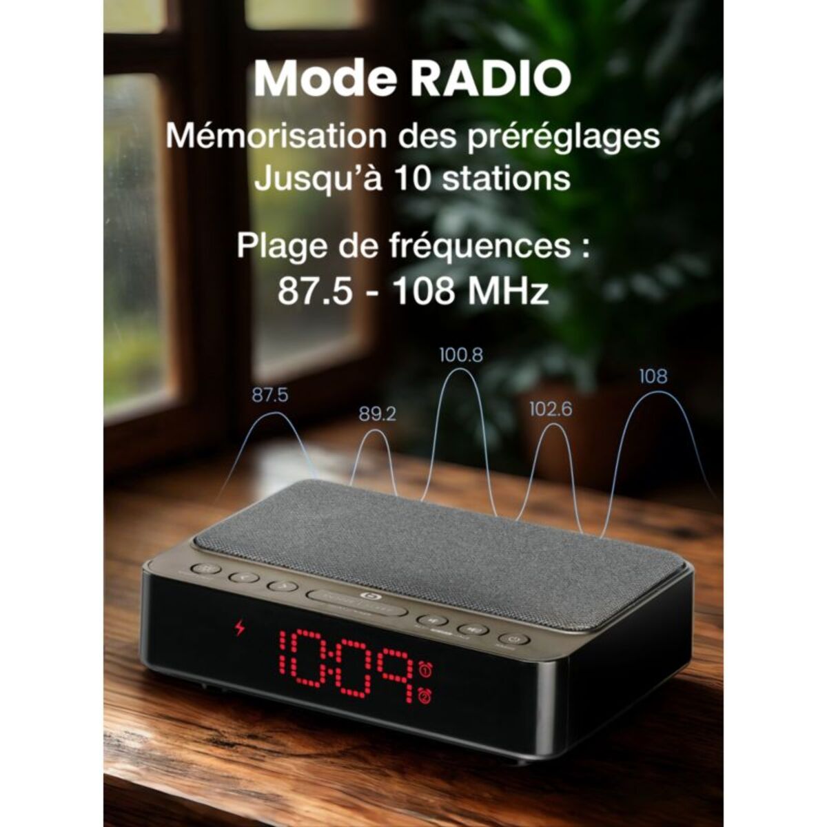 Radio réveil ESSENTIELB RRVI-100 Charge Induction