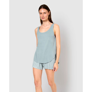 Pigiama spalline viscosa tiara blu