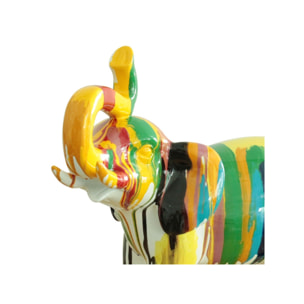 Statue éléphant en résine multicolore H51cm - HATHI 2
