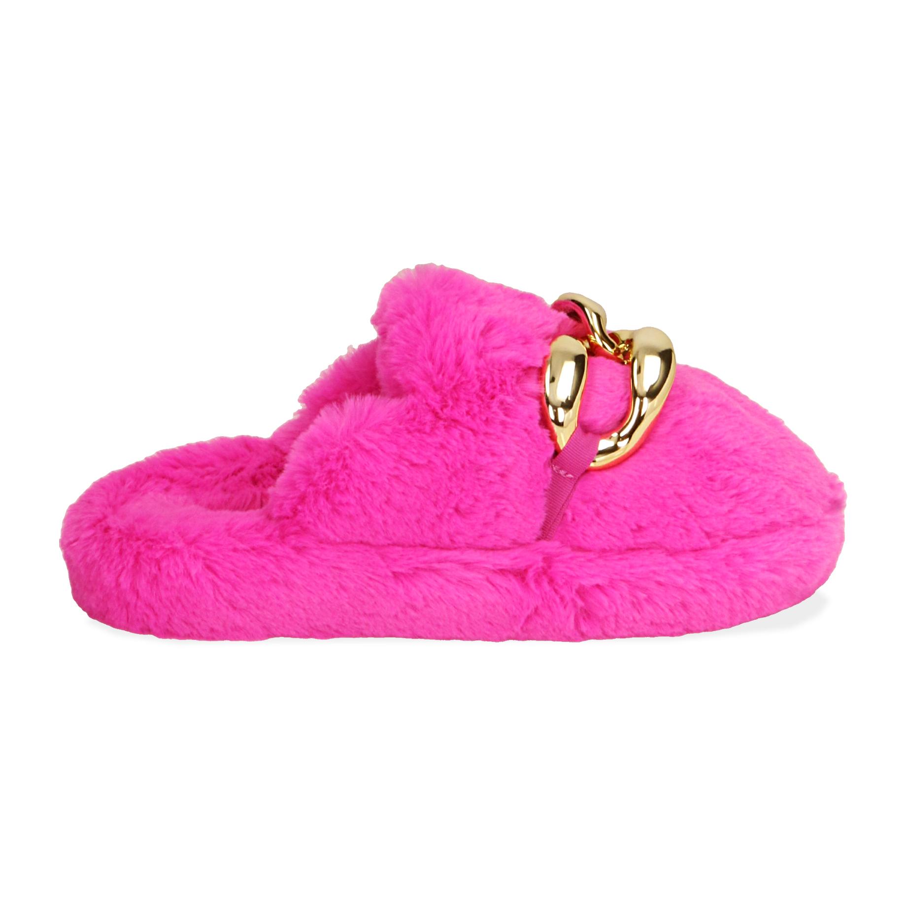 Pantofole fucsia in eco-fur