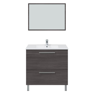 Mueble baño luis 1p1c 80cm gris ceniza con espejo, sin lavabo