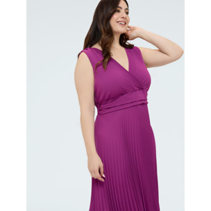 Fiorella Rubino - Vestido Dream en georgette plisado - Fuchsia