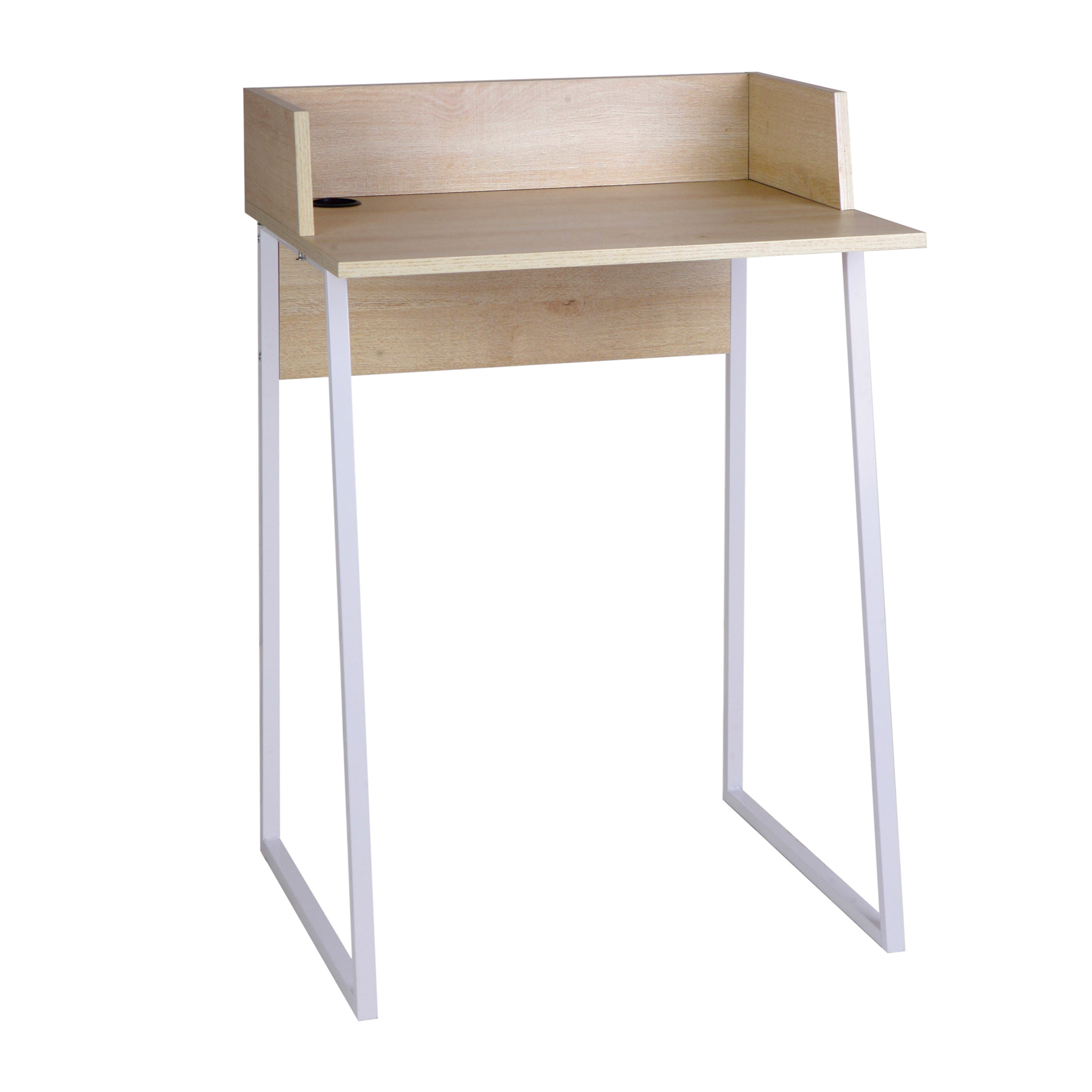 Escritorio Essential en roble blanco 84x60x48 cm