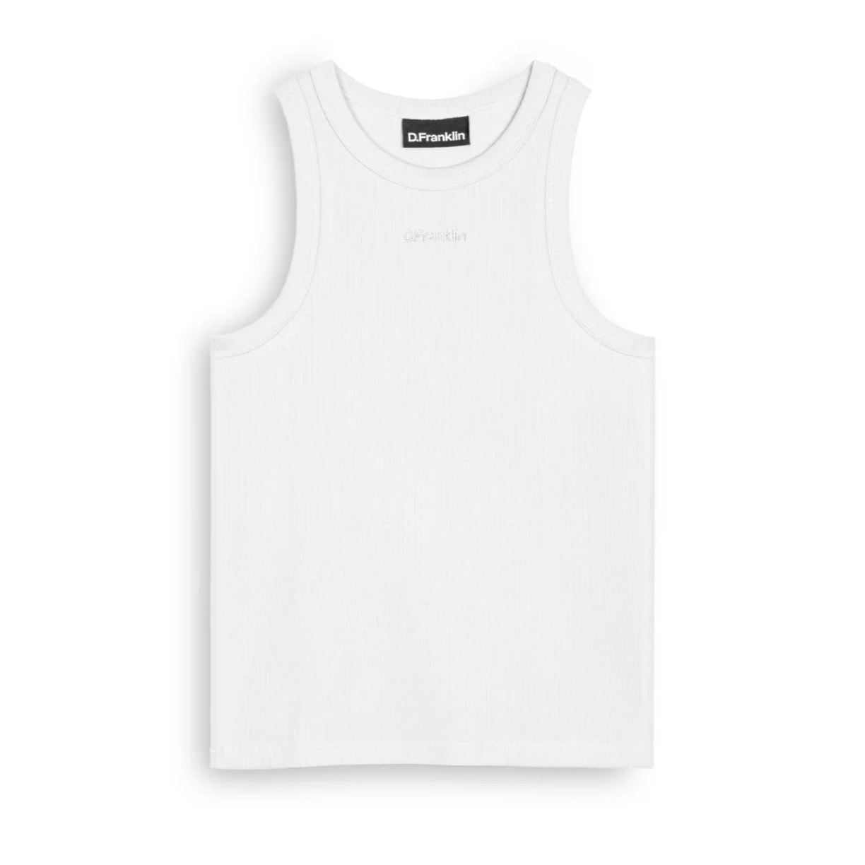 Camiseta Mujer sin Mangas Rib Tank Top Blanco