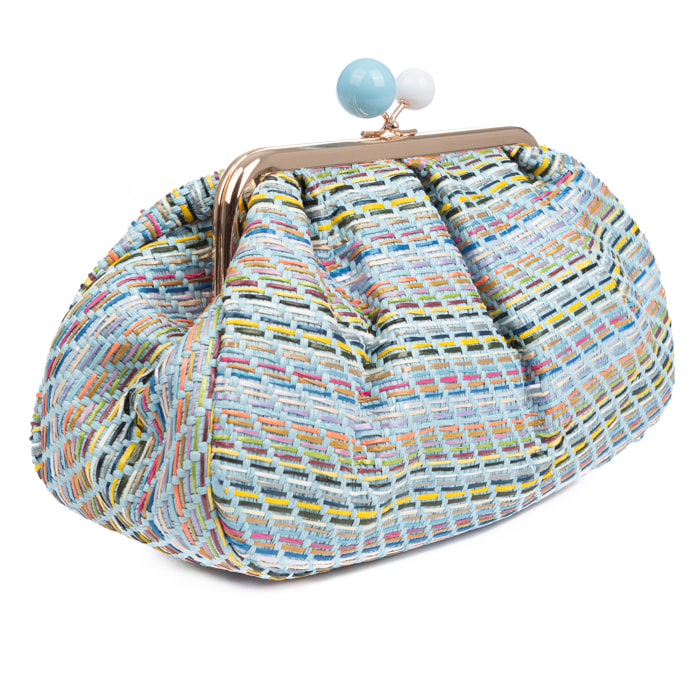 Boesio Bolso bandolera Mujer. Fabricado en rafia sintética entrelazada.