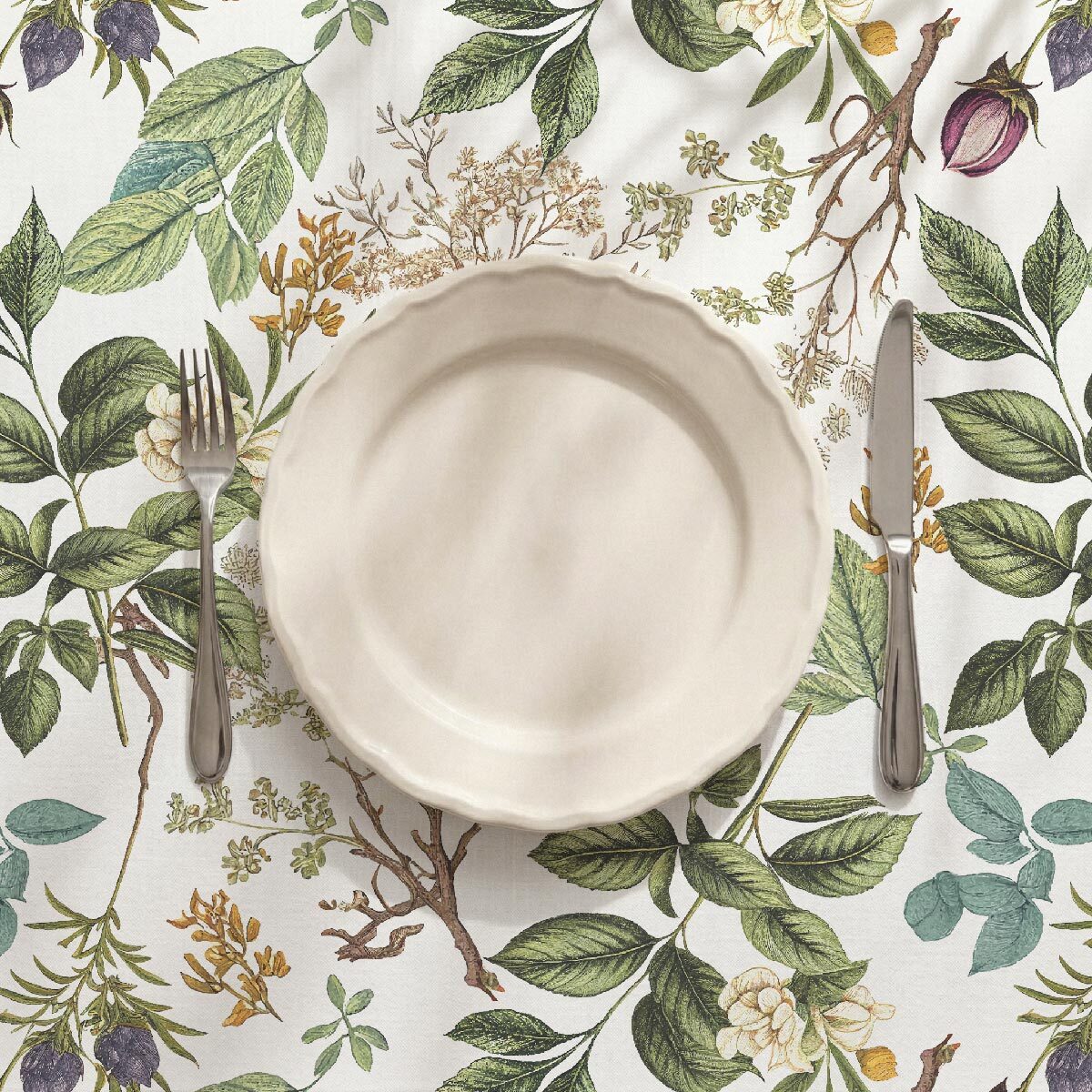Nappe anti-taches Botanic - 100% coton -