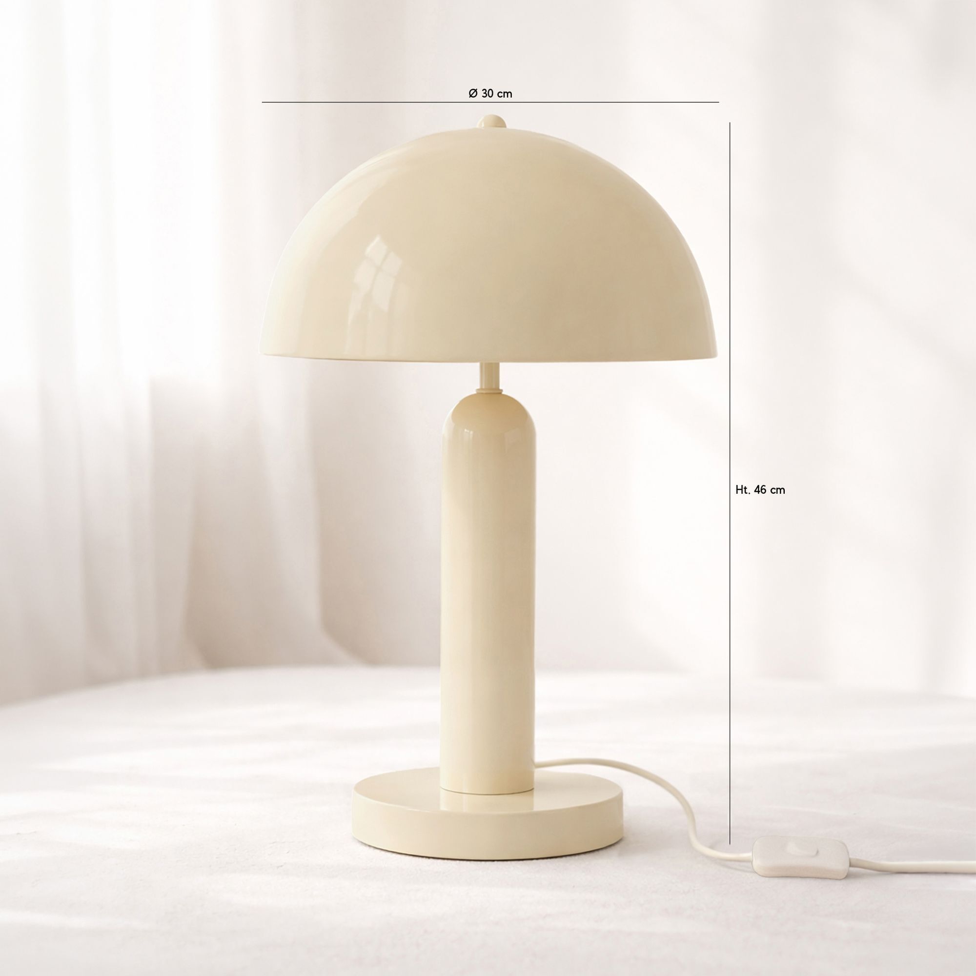 Lampe en métal crème KYRA