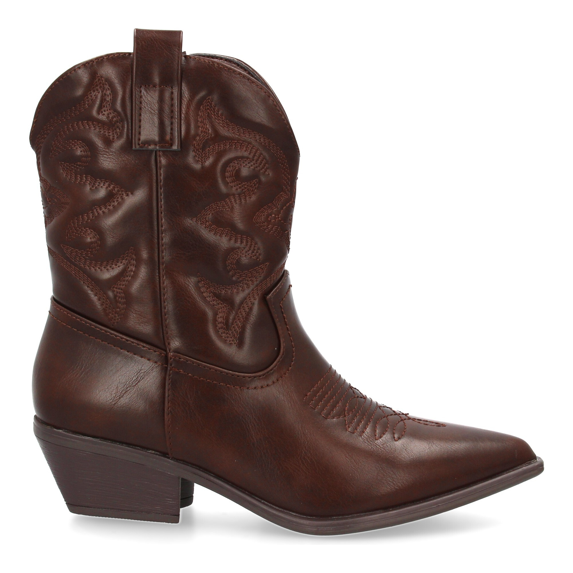 Botín cowboy con grabados en la caña