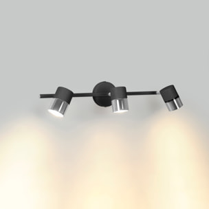 Forlight Focos Cloc Triplex Negro - Iluminación Moderna para Hogar, Aluminio Resistente, Personalización con Bombilla Ideal, Diseño Elegante y Funcional, Serie Decorativa