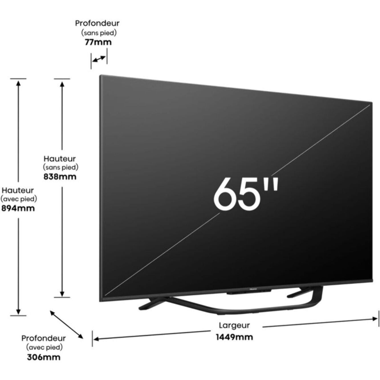 TV QLED HISENSE MiniLED 65U7KQ 2023