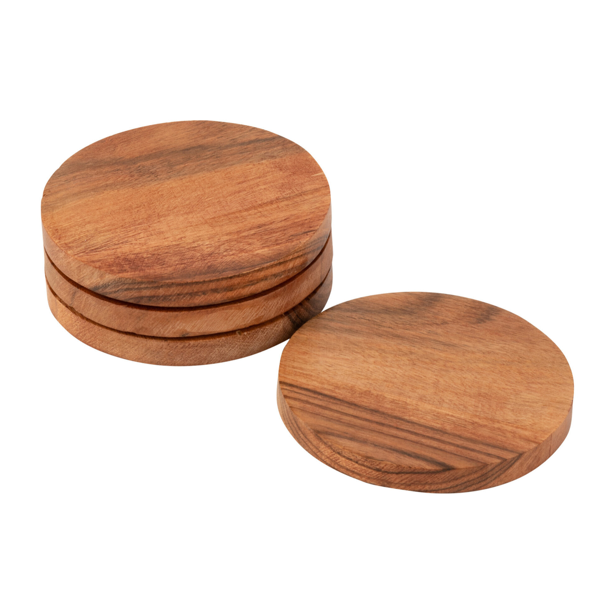 Lot 4 Dessous De Verre Bambou 8x8 Cm - SPRHR Supports Bougeoirs Réutilisables Pour Bougies Verres Chauds Froids