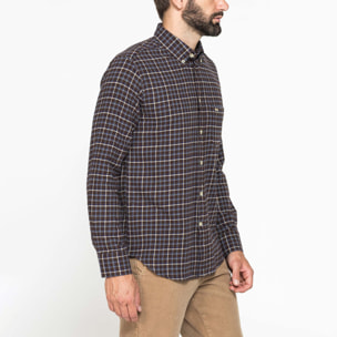 CAMICIA FANTASIA TINTO FILO IN FLANELLA LEGGERA