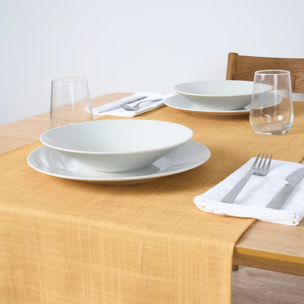 Chemin de table 100 % coton Lesa 125 2 - Moutarde 50x150 cm