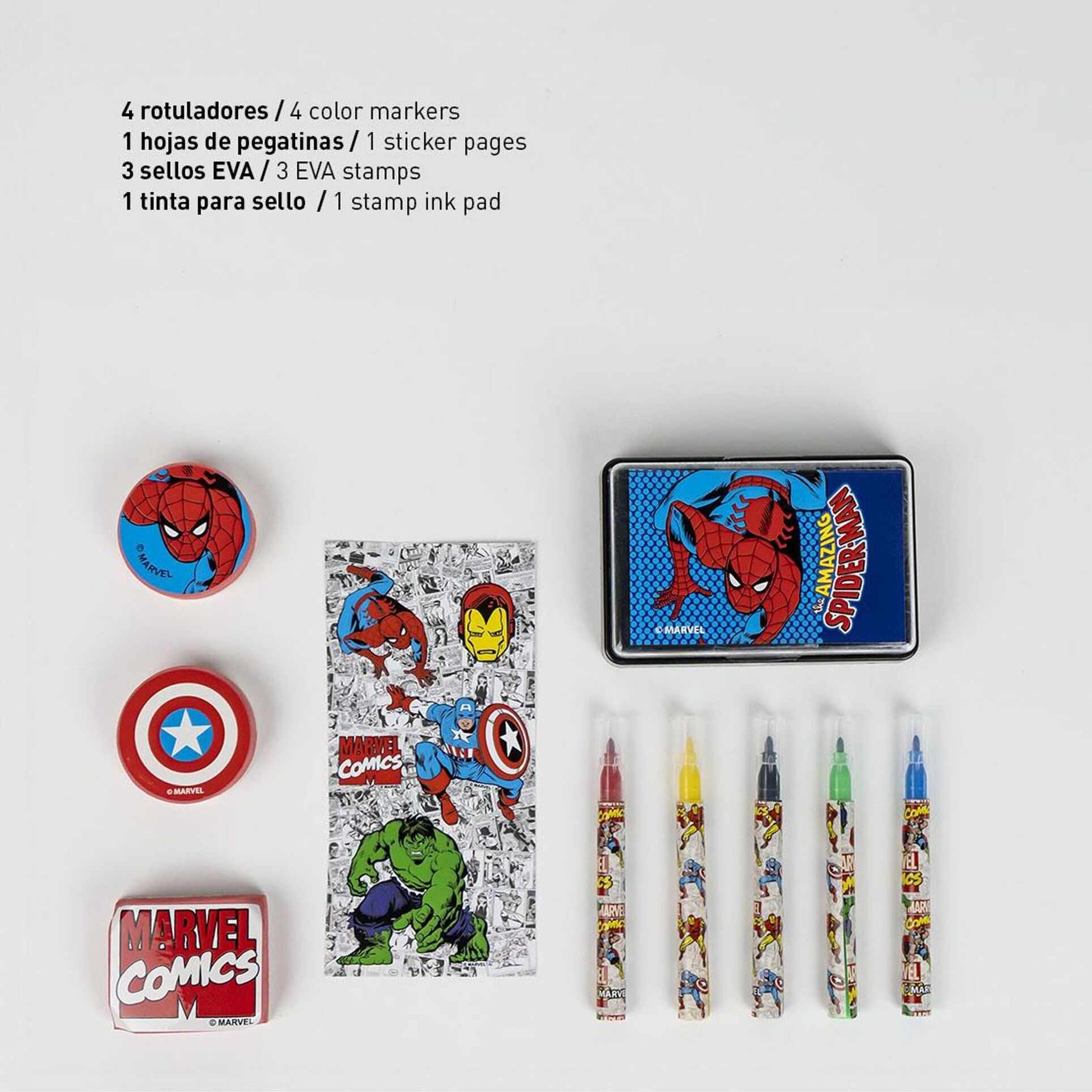 Set Papelería Coloreable Maletín Marvel