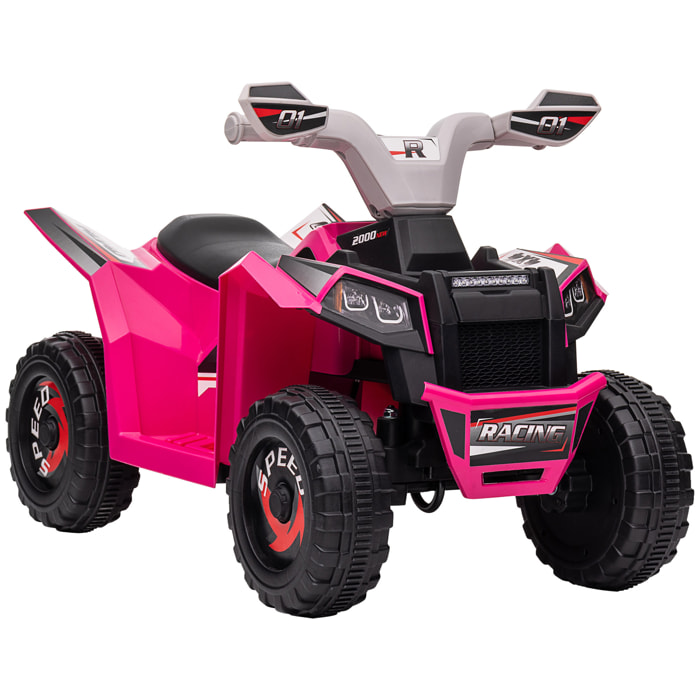 Quad Eléctrico para Niños 6V, Quad para Niños de 18-36 Meses con Avance y Retroceso, Velocidad de 2,5 km/h, Rosa