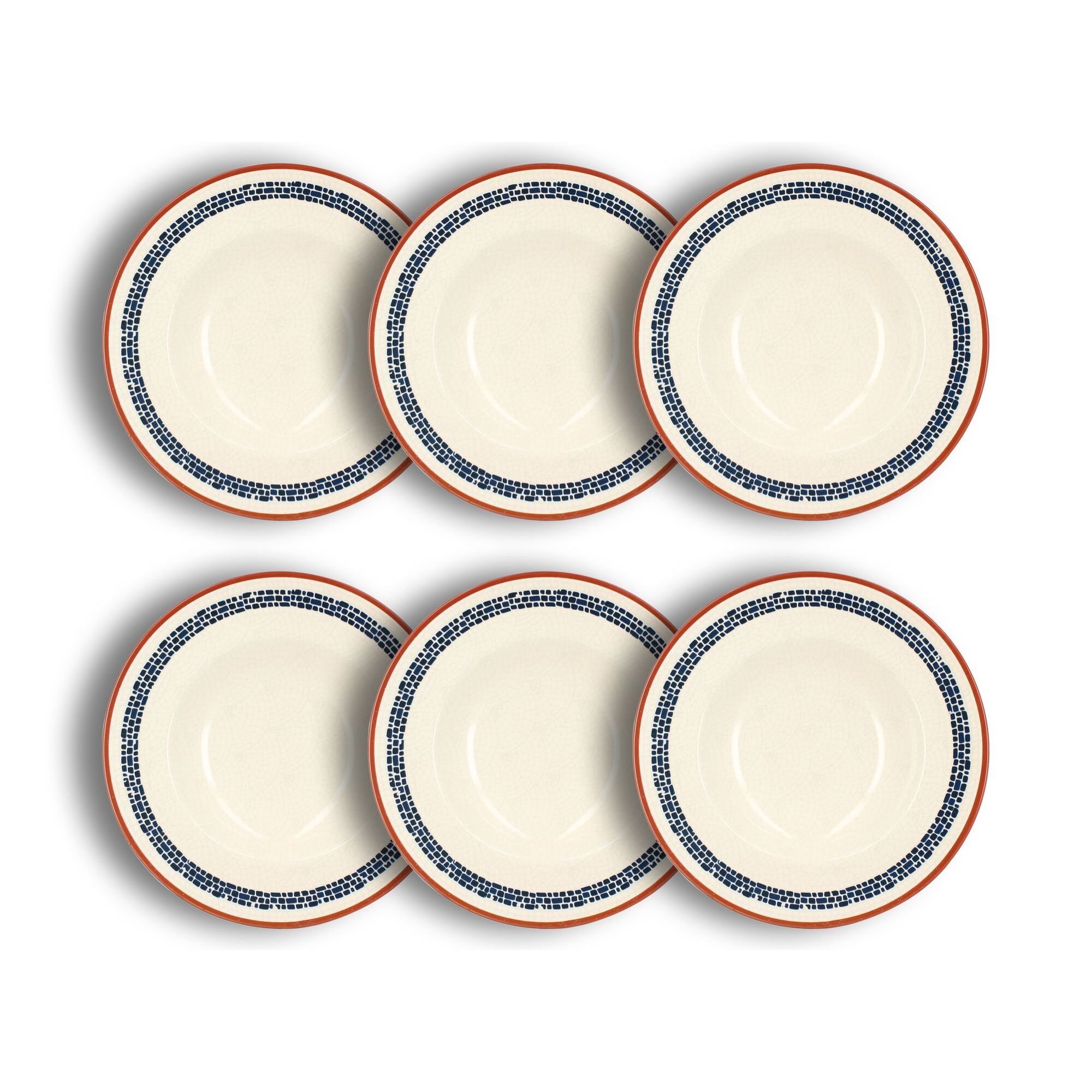 Lot de 6 assiettes à pâtes en faïence blanche 28cm AMATXI