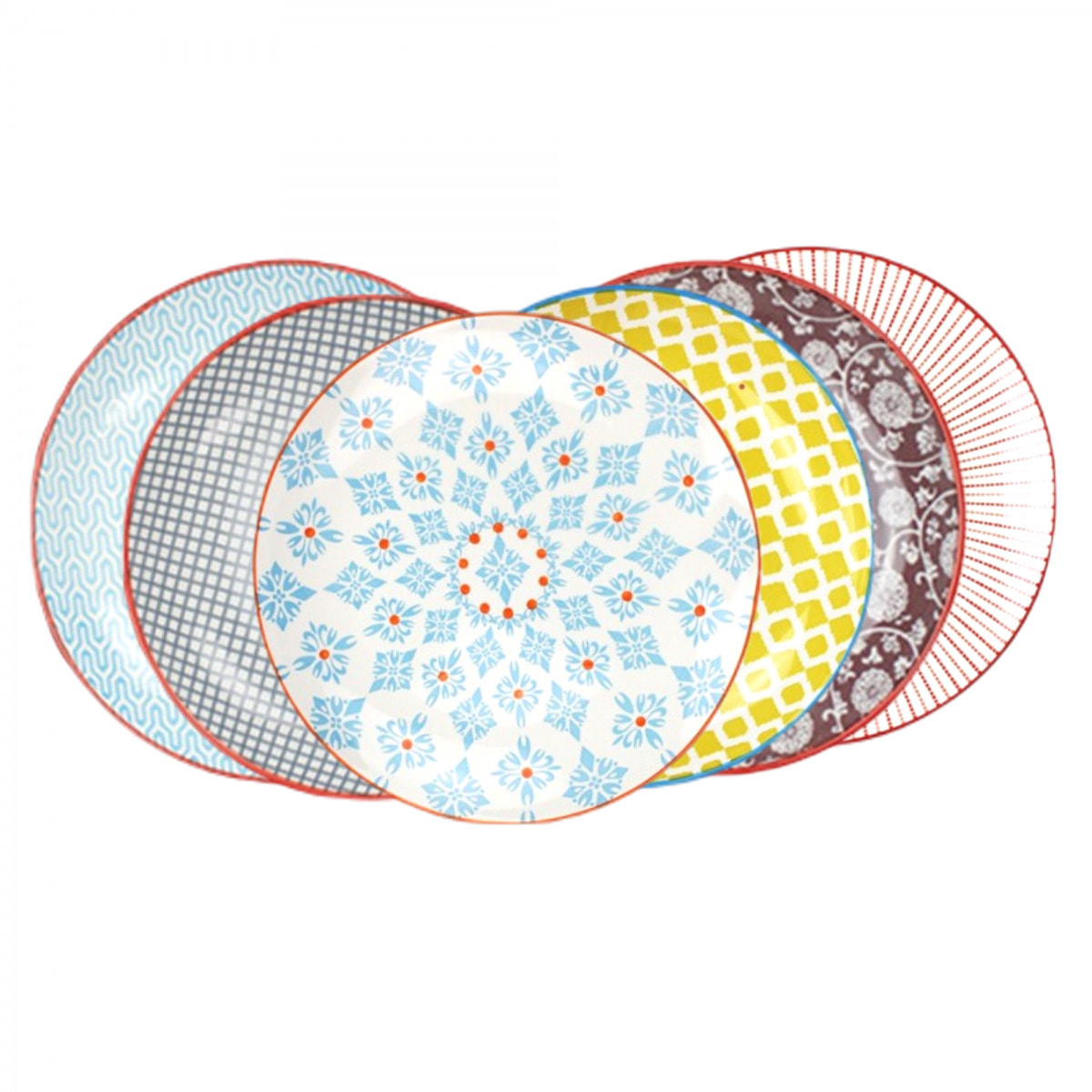 Lot de 6 grandes assiettes design 1, SABAE