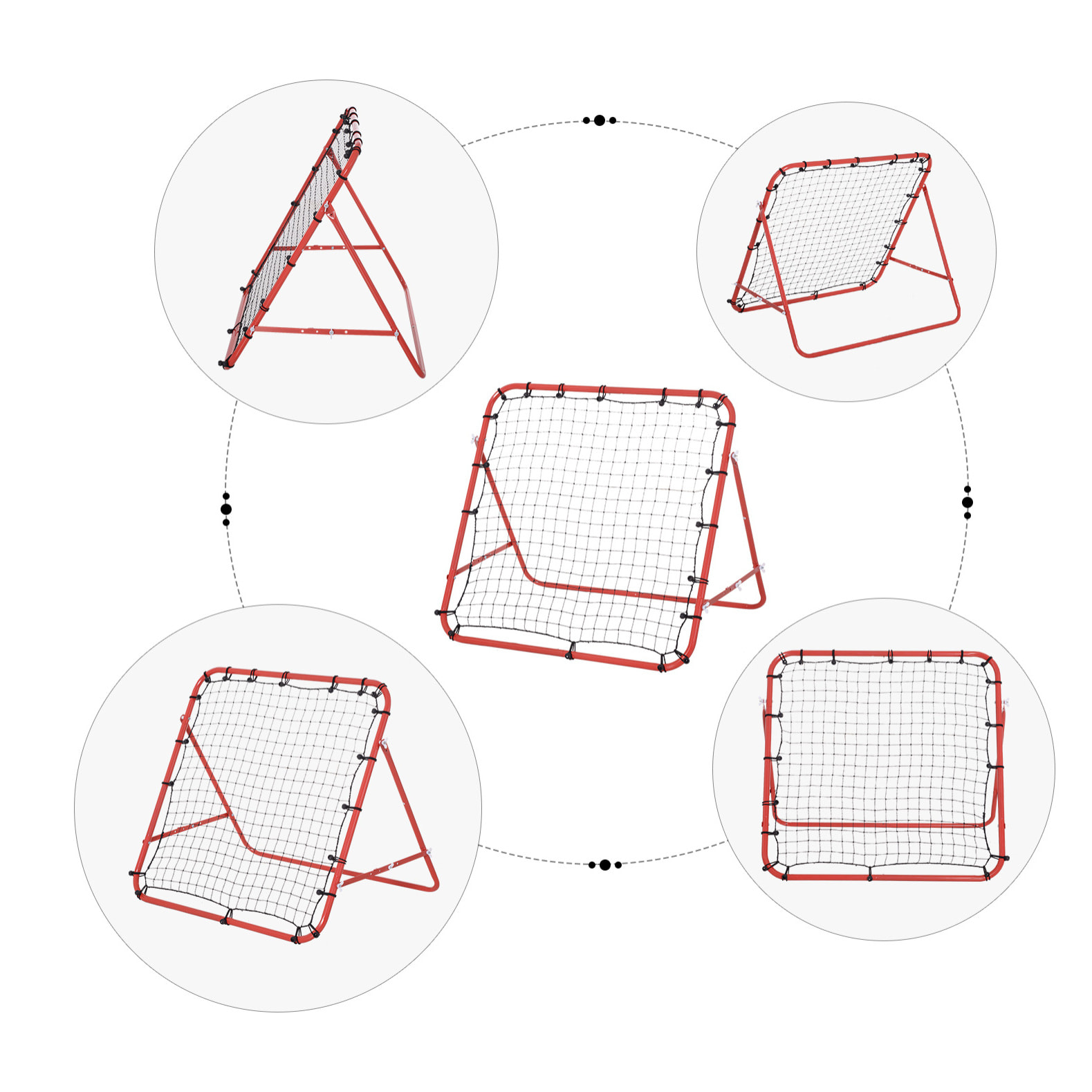 Red de Béisbol Red de Rebote con ángulo Ajustable para Entrenamiento 96x80x96 cm