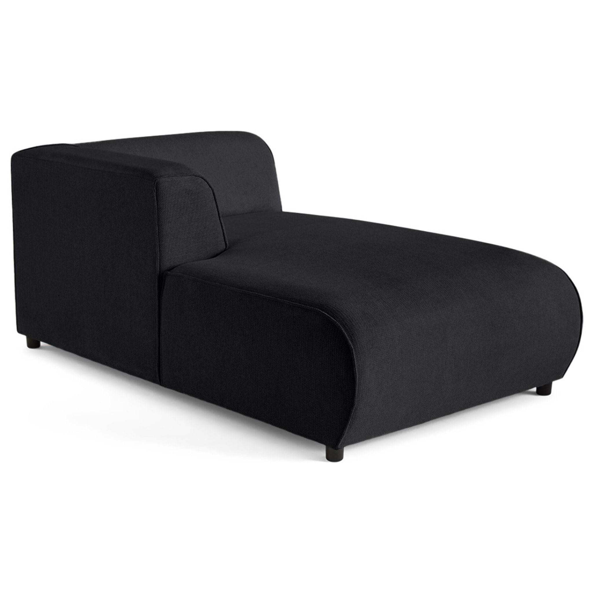 Suaro - Module d'assise méridienne gauche en tissu texturé - Noir