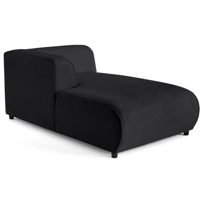 Suaro - Module d'assise méridienne gauche en tissu texturé - Noir